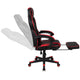 Red |#| Black/Red Gaming Desk Set - Cup/Headset Holder/Reclining & Footrest