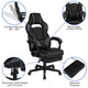 Black |#| Black/Black Gaming Desk Set - Cup/Headset Holder/Reclining & Footrest