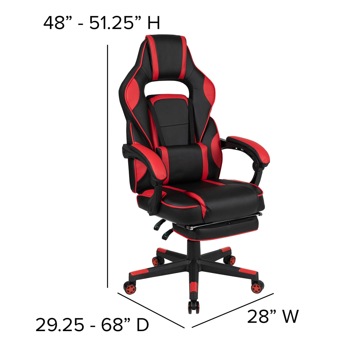 Red |#| Black/Red Gaming Desk Set - Cup/Headset Holder/Reclining & Footrest