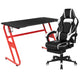 White |#| Gaming Bundle-Cup/Headphone Desk & White Reclining Footrest Chair