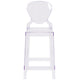 Ghost Counter Stool with Tear Back in Transparent Crystal - Wedding Chairs