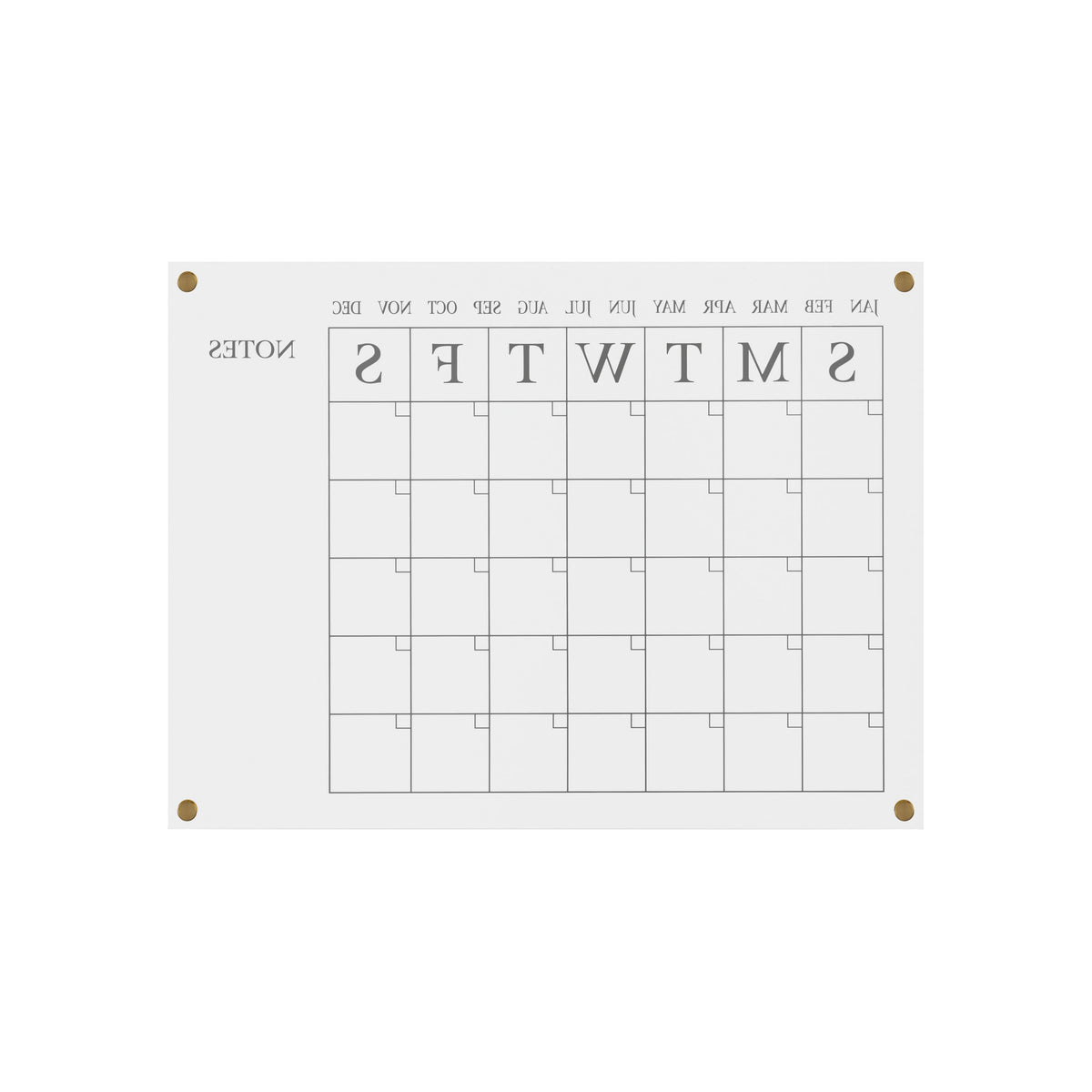 Clear/Black |#| Premium Clear Acrylic Monthly Wall Calendar with Notes Section & Black Printing