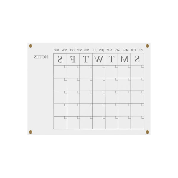 Clear/Black |#| Premium Clear Acrylic Monthly Wall Calendar with Notes Section & Black Printing