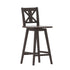 Gwendolyn Commercial Grade Solid Wood Modern Farmhouse Swivel Bar Height Barstool