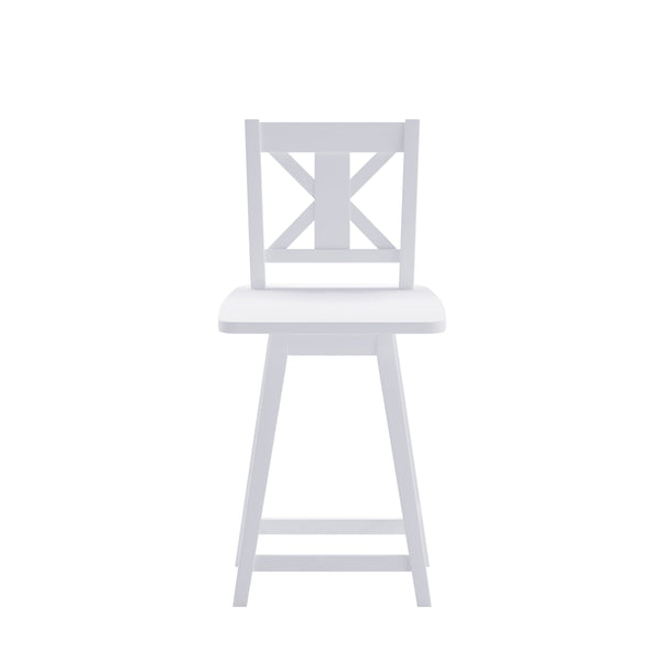 White Wash |#| Commercial 360° Swivel Wood Counter Height Stool in Antique White Wash
