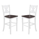 White Wash |#| Commercial Grade Wooden Bar Height Stool in Antique White Wash, Set of 2