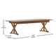 Antique Rustic |#| Solid Pine Farm Dining Table with X-Style Legs in Antique Rustic - 9' x 40inch