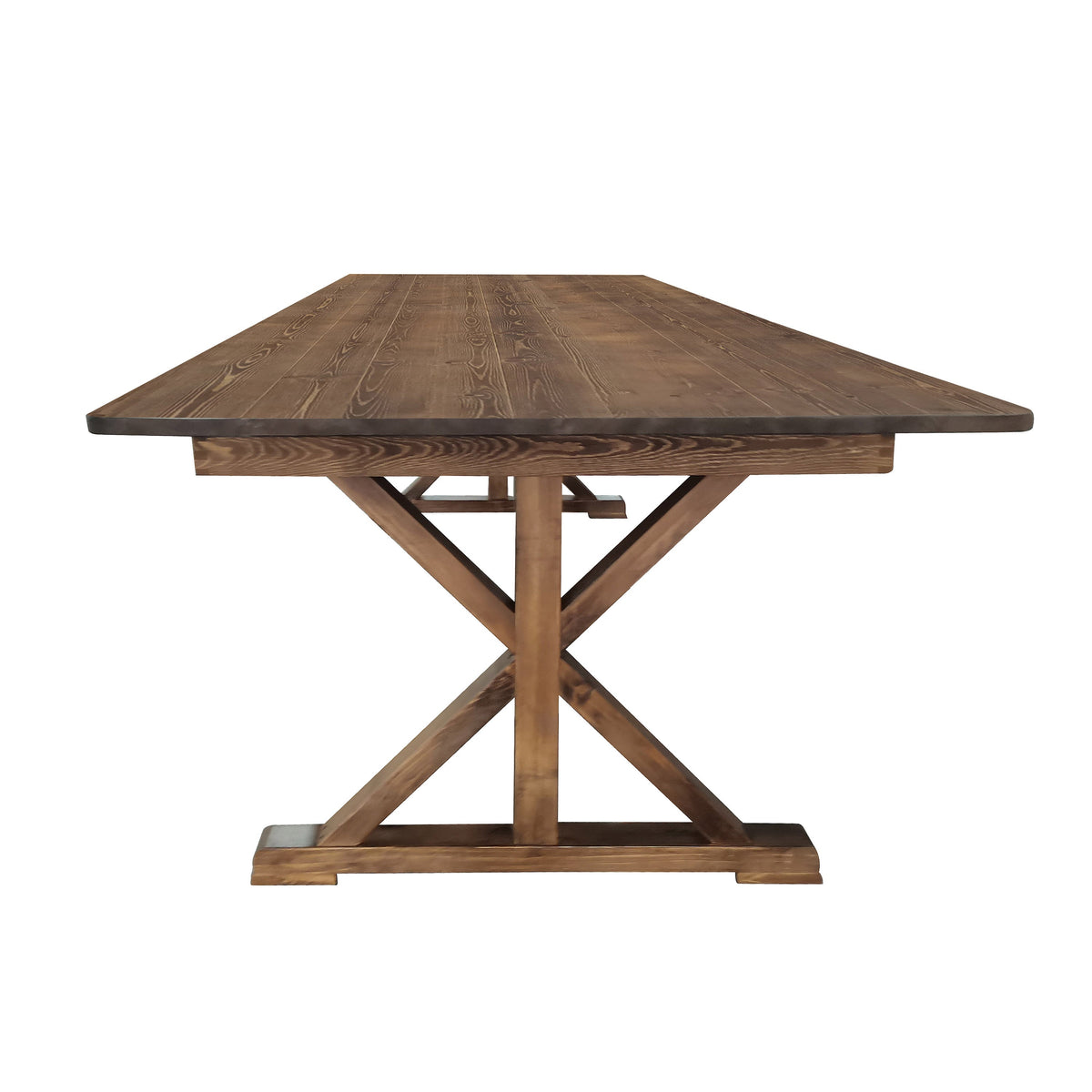 Antique Rustic |#| Solid Pine Farm Dining Table with X-Style Legs in Antique Rustic - 9' x 40inch