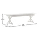 Antique Rustic White |#| Solid Pine Farm Dining Table with X-Style Legs in Antique Rustic White-9' x 40inch