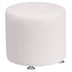Melrose White |#| White LeatherSoft 18inch Round Ottoman - Reception and Home Office Furniture