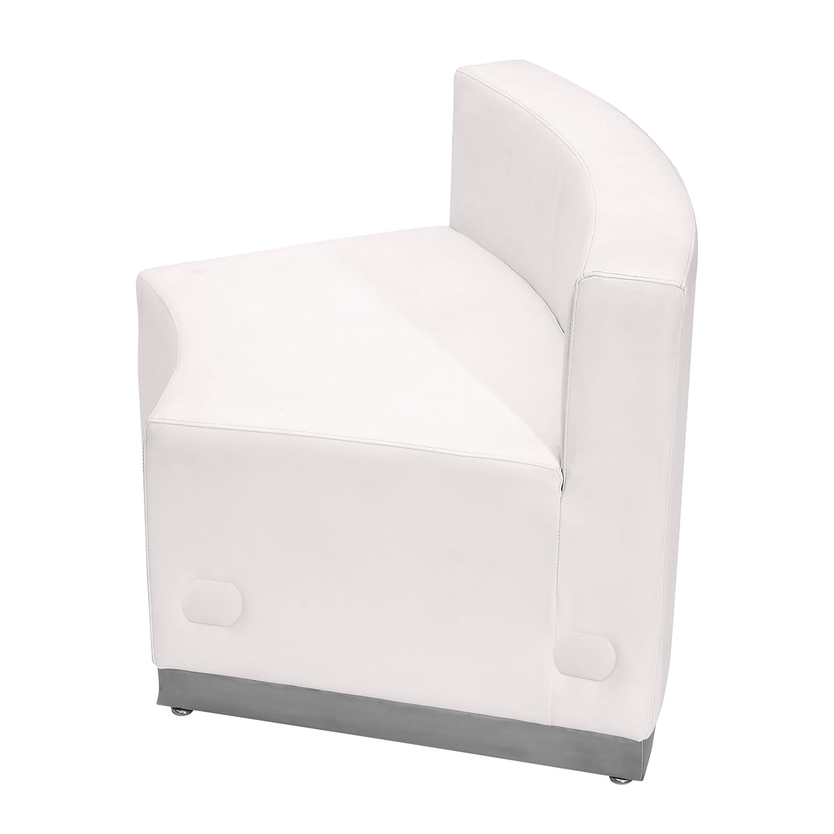 Melrose White |#| White LeatherSoft Concave Chair with Brushed Stainless Steel Base