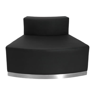 HERCULES Alon Series LeatherSoft Convex Chair with Brushed Stainless Steel Base - View 1