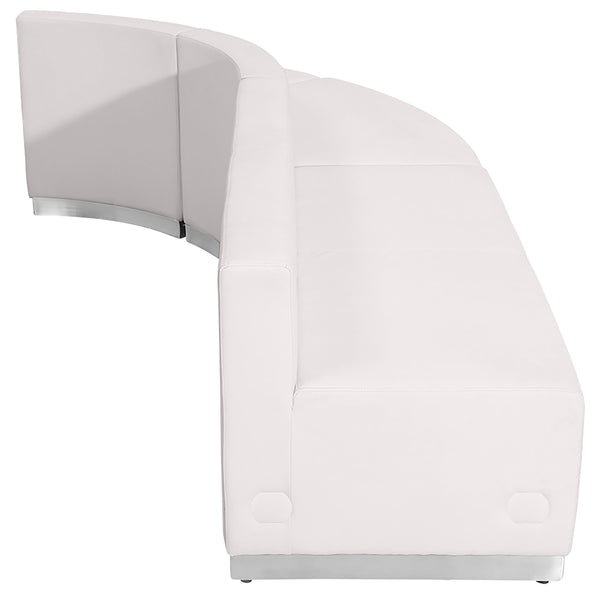 Melrose White |#| 3 PC White LeatherSoft Modular Reception Configuration w/Taut Back &Seat