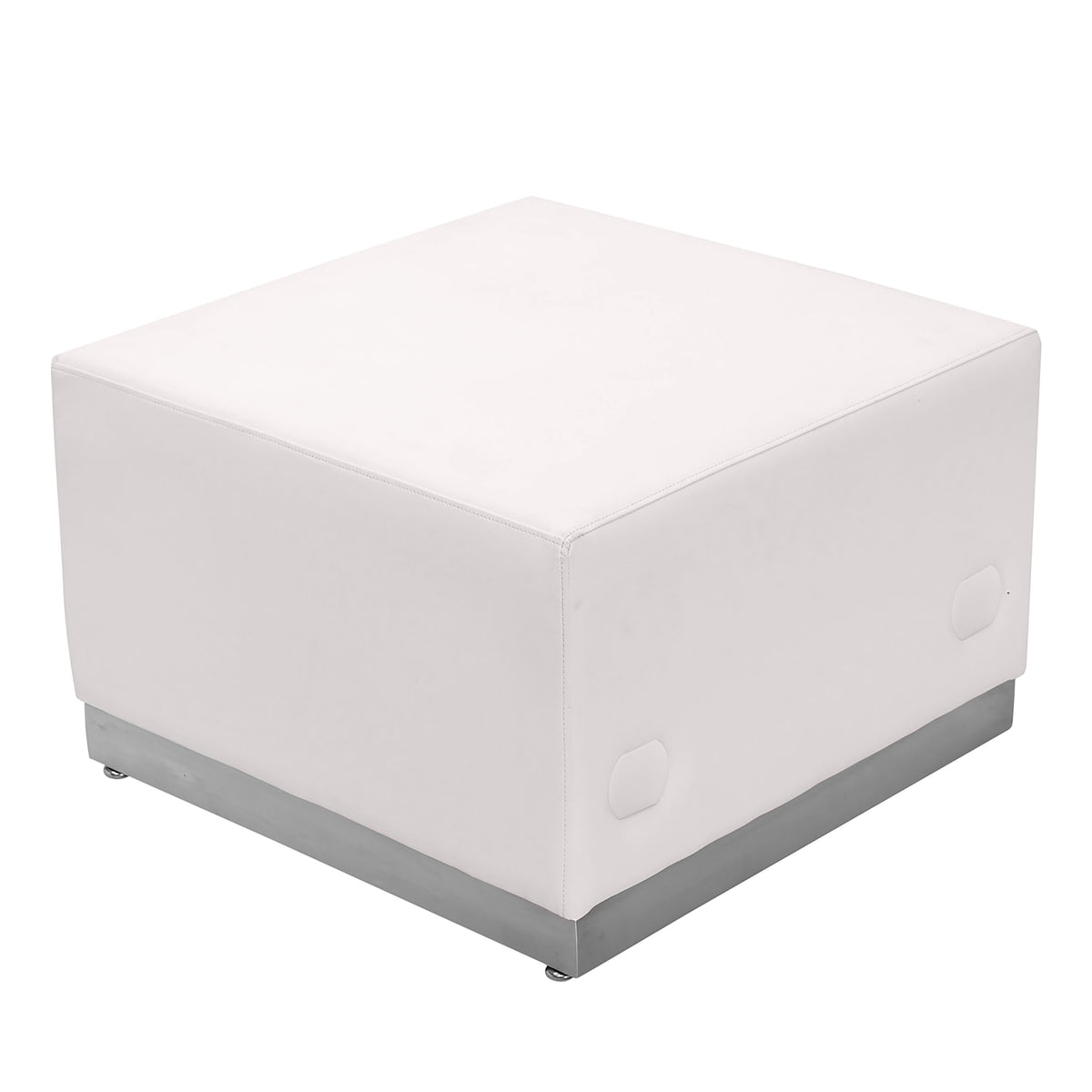 Melrose White |#| 4 PC White LeatherSoft Modular Reception Configuration w/Taut Back &Seat