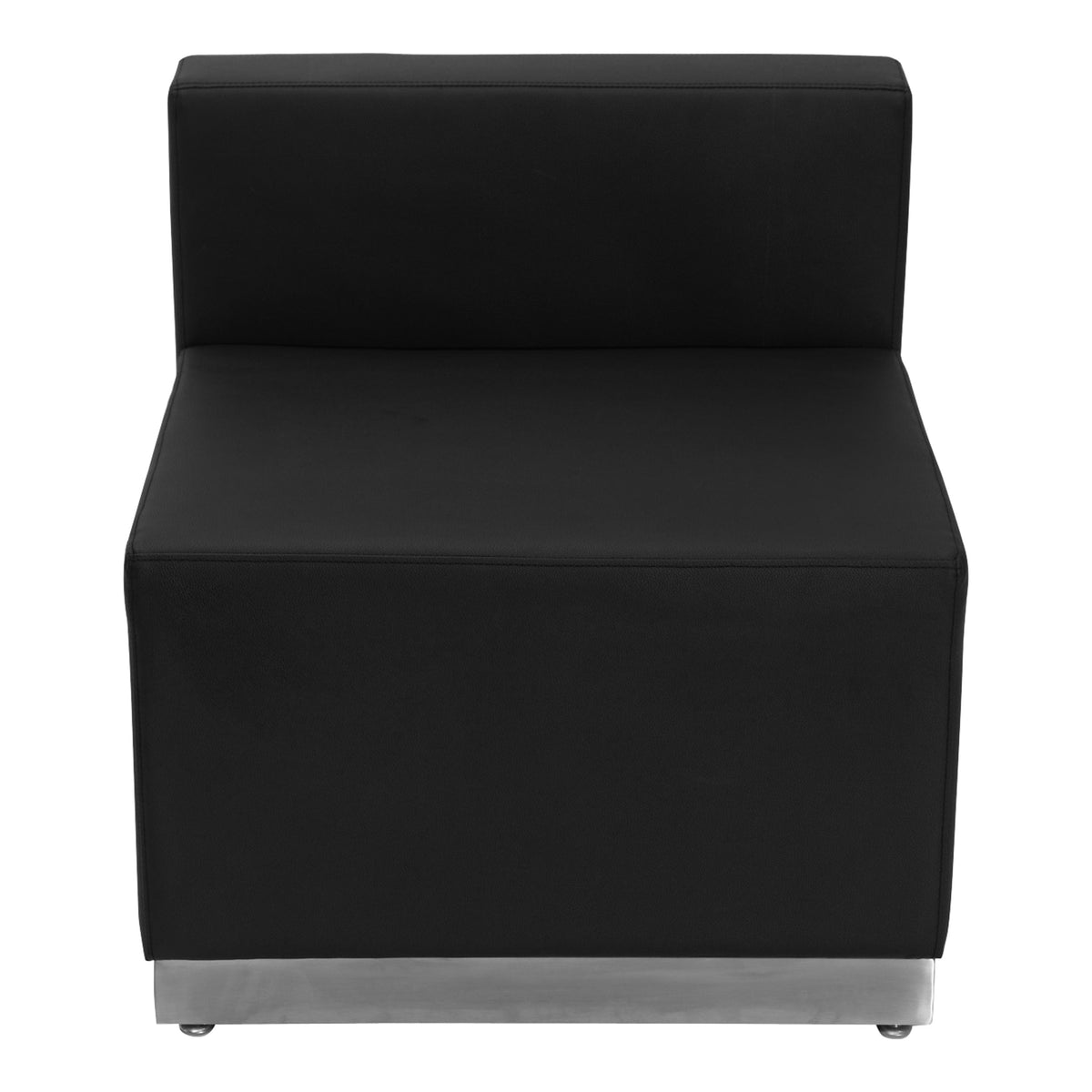 Black |#| 6 PC Black LeatherSoft Modular Reception Configuration w/Taut Back &Seat