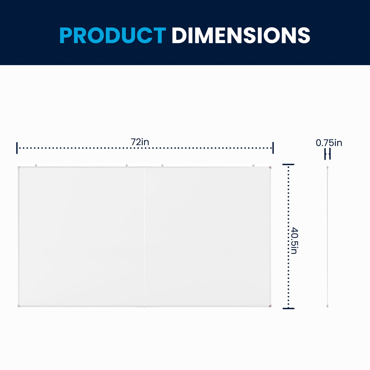 72" x 40" |#| 72x40 Aluminum Magnetic Dry Erase Board with Wall Mount, Marker Tray