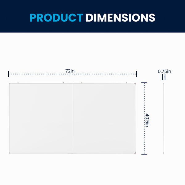 72" x 40" |#| 72x40 Aluminum Magnetic Dry Erase Board with Wall Mount, Marker Tray