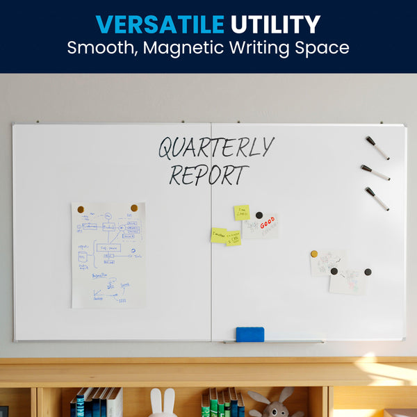 72" x 40" |#| 72x40 Aluminum Magnetic Dry Erase Board with Wall Mount, Marker Tray
