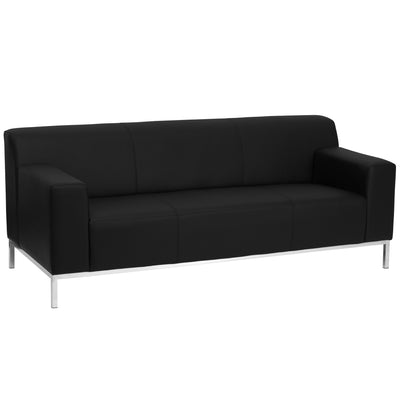 HERCULES Definity Series Contemporary LeatherSoft Sofa with Line Stitching and Integrated Stainless Steel Frame