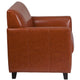 Cognac |#| Cognac LeatherSoft Chair with Clean Line Stitched Frame - Reception Seating