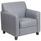Gray |#| Gray LeatherSoft Chair with Clean Line Stitched Frame - Reception Seating