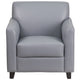 Gray |#| Gray LeatherSoft Chair with Clean Line Stitched Frame - Reception Seating