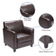 Brown |#| Brown LeatherSoft Chair with Clean Line Stitched Frame - Reception Seating