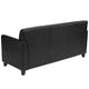 Black |#| Black LeatherSoft Sofa with Clean Line Stitched Frame - Reception Seating