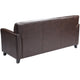 Brown |#| Brown LeatherSoft Sofa with Clean Line Stitched Frame - Reception Seating