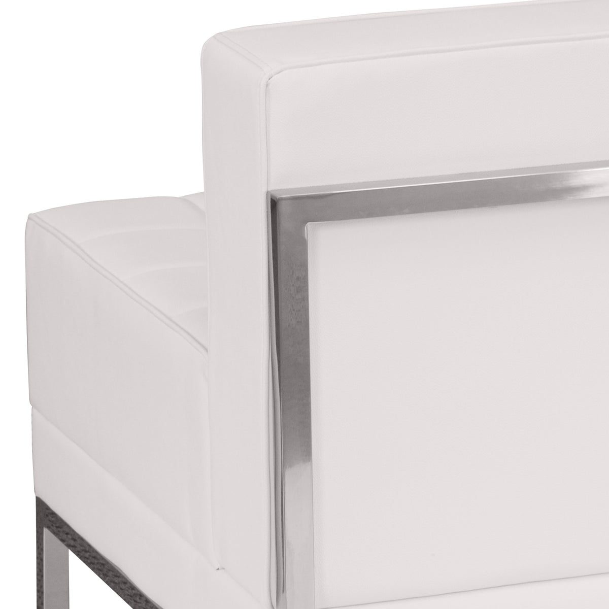Melrose White |#| Contemporary White LeatherSoft Middle Chair - Reception &Home Office Chair