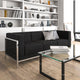 Black |#| Black LeatherSoft Modular Sofa with Quilted Tufted Seat and Encasing Frame