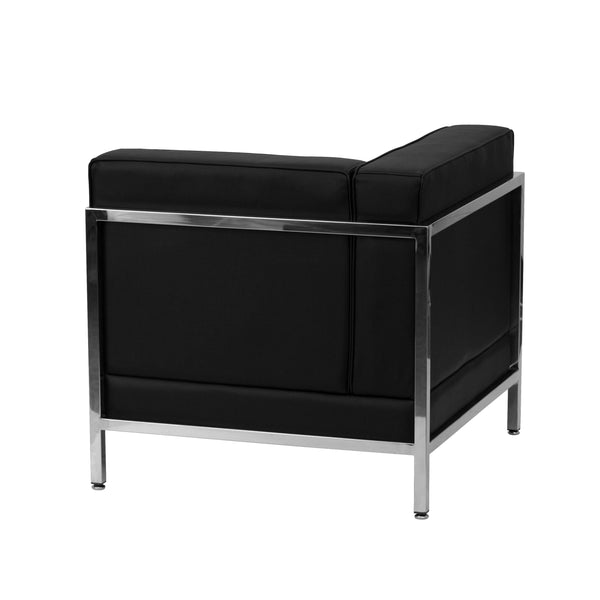 Melrose White |#| White LeatherSoft Modular Left Corner Chair with Quilted Tufted Seat