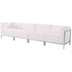 Melrose White |#| White LeatherSoft 4 Piece Modular Lounge Set with Taut Back and Seat