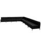 Black |#| 9 Piece Black LeatherSoft Modular Sectional Configuration - Stainless Steel Legs