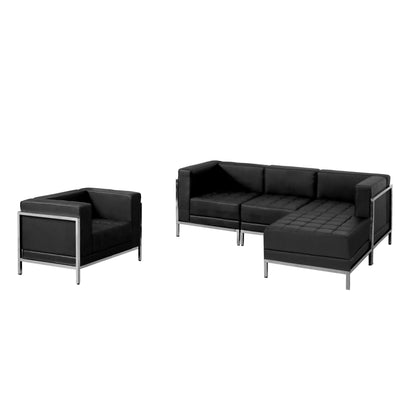 HERCULES Imagination Series LeatherSoft Sectional & Chair, 5 Pieces