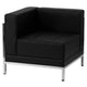 Black |#| 5 Piece Black LeatherSoft Modular Sofa Set with Taut Back and Seat