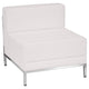 12 Piece White LeatherSoft Modular Sofa, Lounge & Ottoman Set