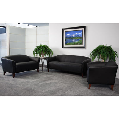 HERCULES Imperial Series LeatherSoft Chair with Cherry Wood Feet - View 2