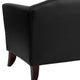 Black |#| Black LeatherSoft Chair with Cherry Wood Feet - Lobby or Guest Seating