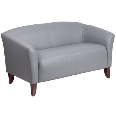 HERCULES Imperial Series LeatherSoft Loveseat with Cherry Wood Feet - View 1