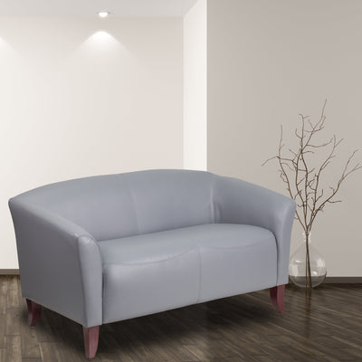 HERCULES Imperial Series LeatherSoft Loveseat with Cherry Wood Feet - View 2