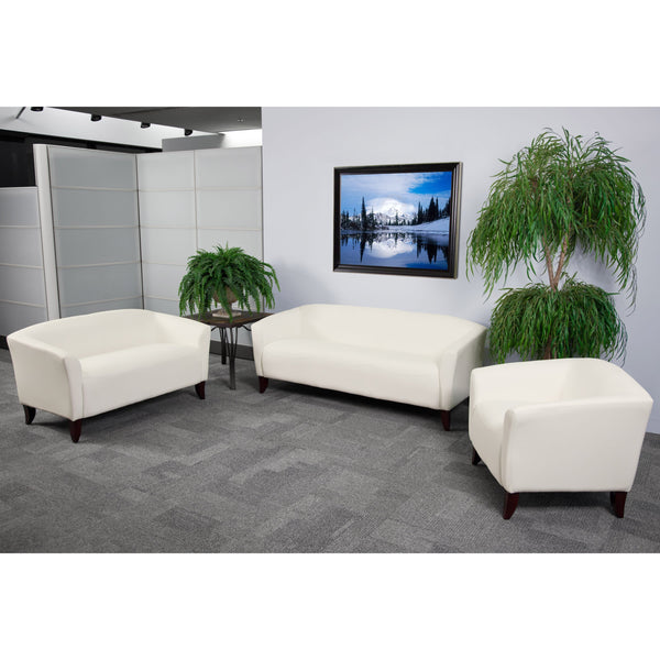 Ivory |#| Reception Set in Ivory with Cherry Wood Feet - Hospitality and Lounge Furniture
