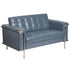 HERCULES Lesley Series Contemporary LeatherSoft Double Stitch Detail Loveseat with Encasing Frame