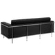 Black |#| Contemporary Black LeatherSoft Double Stitch Detail Sofa with Encasing Frame