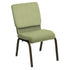 HERCULES Series 18.5''W Church Chair in Bedford Fabric - Gold Vein Frame