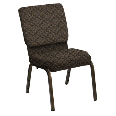 HERCULES Series 18.5''W Church Chair in Praise Fabric - Gold Vein Frame