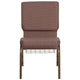 Brown Dot Fabric/Gold Vein Frame |#| 18.5inchW Church Chair in Brown Dot Fabric with Book Rack - Gold Vein Frame