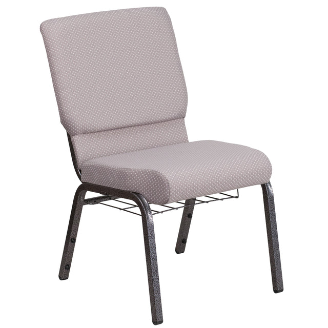HERCULES Series 18.5''W Church Chair with Book Rack - View 1