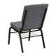 Gray Fabric/Gold Vein Frame |#| 18.5inchW Church Chair in Gray Fabric with Book Rack - Gold Vein Frame