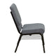 Gray Fabric/Gold Vein Frame |#| 18.5inchW Church Chair in Gray Fabric with Book Rack - Gold Vein Frame